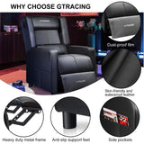 GTRACING Gaming Recliner Chair with Bluetooth Speakers Racing Style Single Gaming Sofa Modern Living Room Recliners Ergonomic Comfortable Massage Home Theater Seating, Black GTRACING