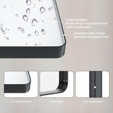 LOAAO 72X32 Inch Black Metal Framed Bathroom Mirror for Wall, Matte Black Bathroom Vanity Mirror Farmhouse, Large Rounded Rectangle Mirror, Anti-Rust, Shatter-Proof, Hangs Horizontally or Vertically LOAAO