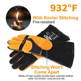 TOPDC Welding Gloves 16 Inches 932℉ Fire/Heat Resistant Leather Welding Gloves For Mig, Tig, Stick, Forge, BBQ, Grill, Fireplace, Wood Stove, Furnace, Oven, Animal Handling for Safe, Loving Pet Care TOPDC