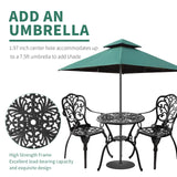 Withniture 3 Piece Patio Bistro Set Cast Aluminum Bistro Table and Chairs Set of 2 with Umbrella Hole,All Weather Metal Bistro Table Set,Outdoor Patio Furniture Set for Garden(Butterfly Black) Withniture