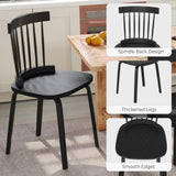 Unovivy Black Dining Chairs Set of 2, Wooden Windsor Chairs, Farmhouse Kitchen Chairs, Black Spindle Chair for Dining Room, Restaurant Unovivy