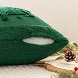 MIULEE Christmas Trees Pillow Covers Set of 2 Decorative Soft Throw Pillows Plush Faux Fur Wool Embroidered Couch Cushion for Holiday Winter Home Decor Chair Sofa Bedroom Living Room,Green 20x20inch MIULEE