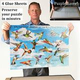Extra Large Clear Puzzle Glue Sheets Puzzle Saver Peel and Stick - Preserve 1000 Piece Puzzles in Minutes PUZZLE EZ