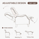 KISLOT Leather Pushback Recliner Faux Armchair with Rivet Decoration Single Sofa Accent Chair for Living Room Bedroom KISLOT