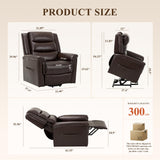 COLAMY PU Leather Power Lift Chair with Massage and Heat,Electric Lift Recliner Chair with Thick Cushioned Padding Backrest for Living Room, Office, Bedroom （Darkbrown） COLAMY
