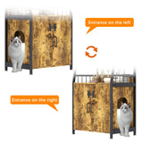 Katrawu Litter Box Enclosure with Shelves, Hidden Cat Enclosure Furniture,2-in-1 Tall Cat Litter Box Cabinet,Cat Washroom with Free Cat Scratch Pad,Rustic Brown 52in H Katrawu