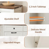 Spurgehom 13 Gallon Tilt Out Trash Cabinet Kitchen Waste Bins, Laundry Hamper Tilt Out Pet Proof Hidden Trash Bin for Kitchen Living Room, Antique White Spurgehom