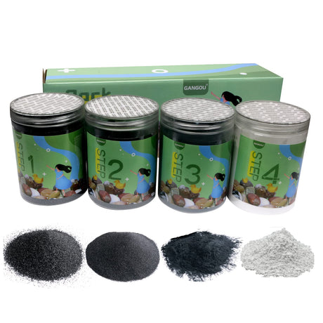 7.2 Pounds Rock Tumbler Grit Kit - 4 Steps Grit - Polishing Grits, Works with Any Rock Tumbler, Rock Polisher, Stone Polisher - No Filler Material GANGOU