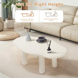 Cloud Coffee Table - Cute Coffee Table - Irregular Shape Coffee Table with 4 Legs - Modern End Table for Living Room,Apartment,Bedroom,Easy Assembly-White ANTJUMPER