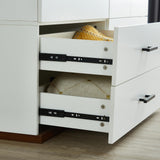 ClassyCabin 70.8" Tall White Wooden Armoire Wardrobe Closet with 2 Hanging Rods 4 Doors 4 Drawers Shelves for Bedroom Wardrobe Modern Freestanding Clothes Storage Cabinet 63" W x 18.9" D x 70.8" H ClassyCabin