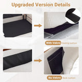 VINGLI 86" Cloud Corduroy Sectional Sofa, Comfy L-Shaped Extra Deep Seat Sofa Couch for Living Room,Modern 2-Seat Convertible Loveseat Sofa with Ottoman for Small Space(White) VINGLI