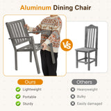 RoyalCraft Aluminum 6 Pieces Patio Dining Sets, Outdoor Dining Table with 4 Chairs and Bench, Outdoor Patio Dining Furniture Set with Removable Cushion for Lawn, Garden, Backyard, Gray RoyalCraft