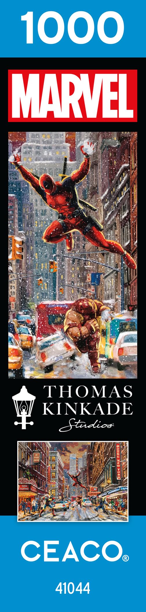 Ceaco - Thomas Kinkade - Marvel - Deadpool - Snow Day - 1000 Piece Jigsaw Puzzle