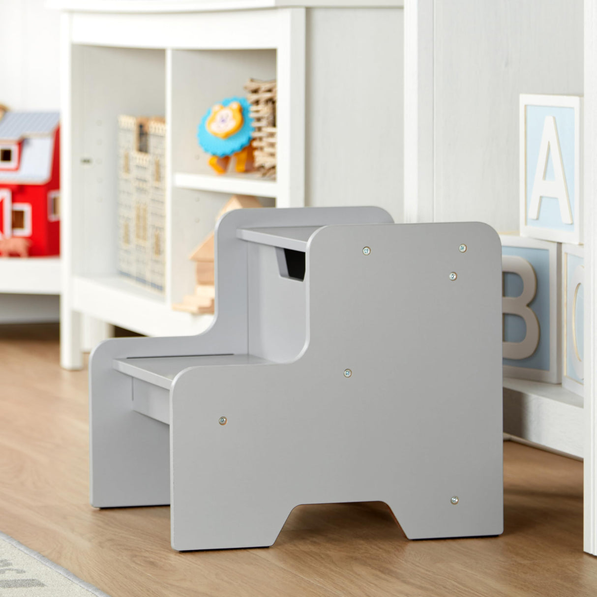 Melissa & Doug Kids Furniture Wooden Step Stool - Gray Melissa & Doug