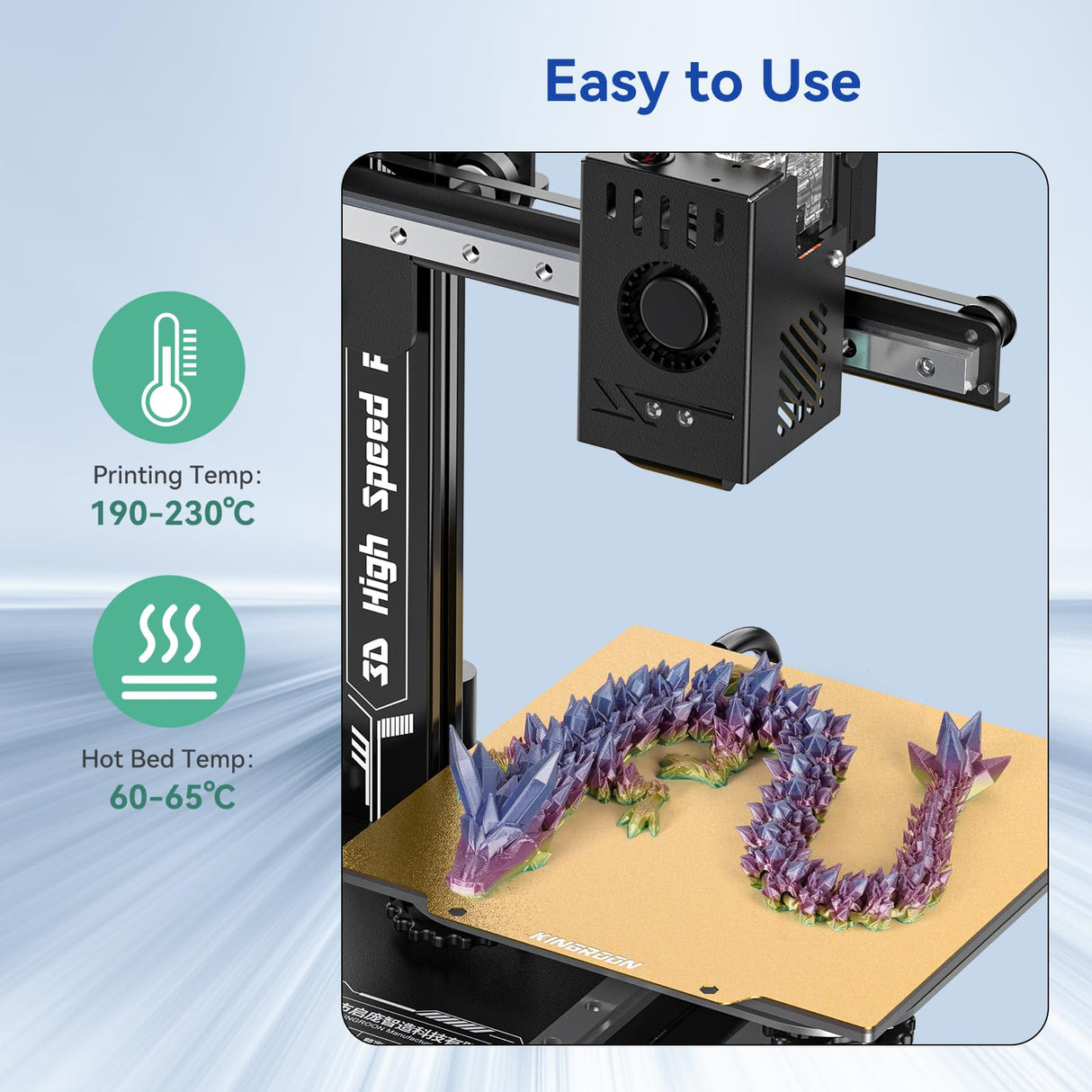 Kingroon Silk PLA Filament 1.75mm Rainbow Filament 3D Printer Filament Color Changing Filament 1kg Dimensional Accuracy ±0.03mm,Fit Most 3D Printers(Lovely) Kingroon