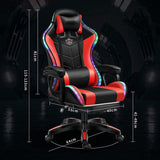 Gaming Chair with Bluetooth Speakers, Video Game Chairs Gaming Lights- Ergonomic Massage Gaming Chair Full Massage Lumbar Support Adjustment of Backrest Dual Gaming Chair… WLYMQFC