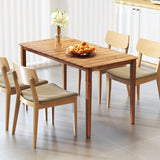 Tangkula Rectangular Outdoor Dining Table, 4-6 People Large Acacia Wood Patio Table with Slatted Tabletop, Indoor Outdoor Farmhouse Bistro Table for Yard, Garden, Poolside, Deck Tangkula