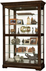 Howard Miller Kane III Curio Cabinet 680-626 – Espresso Finish Home Decor, Five Glass Shelves, Six Level Display Case, No-Reach Roller Light, Locking Slide Door Howard Miller