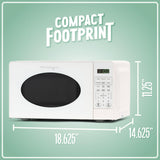 Nostalgia Modern Retro Countertop Microwave Oven - 700-Watt - 0.7 cu ft - 12 Pre-Programmed Cooking Settings - Digital Clock - Kitchen Appliances - White Nostalgia