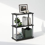 Furinno Turn-N-Tube 3-Tier Multipurpose Compact Bookshelf, Bookcase, Black/Grey Furinno
