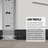 Ottomanson Solid Design Non-Slip Rubberback 2x6 Indoor/Outdoor Runner Rug for Hallway, Kitchen, Living Room, Garage, Patio, 2' x 6', Black Ottomanson