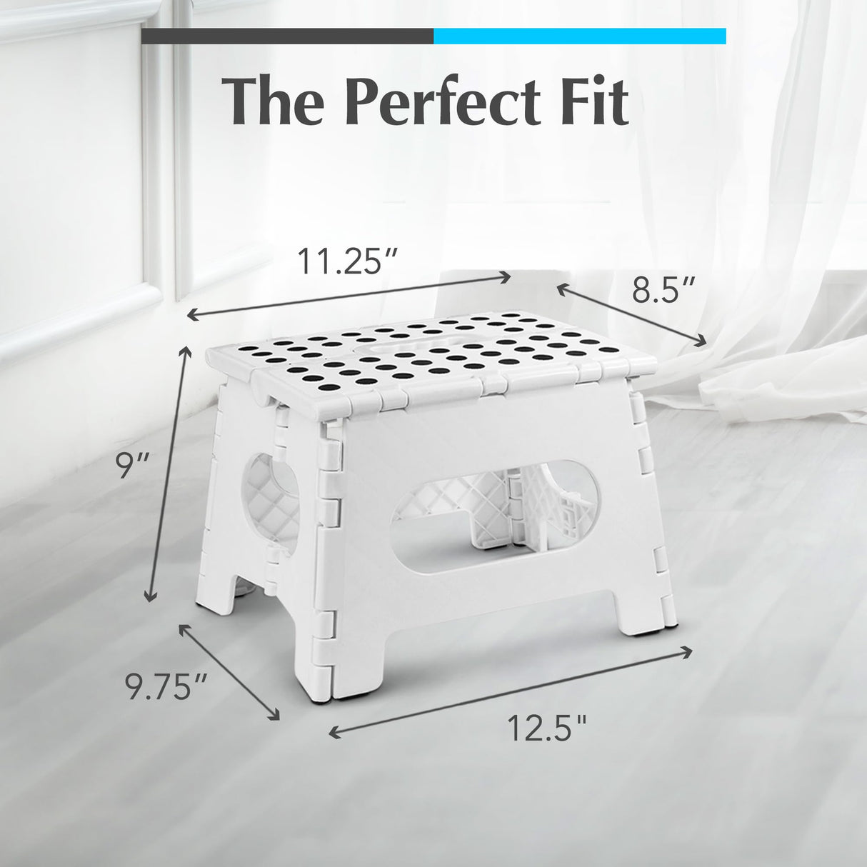Handy Laundry Folding Lightweight Step Stool is Sturdy Enough to Support Adults and Safe Enough for Kids. Opens Easy with One Flip. Great for Kitchen, Bathroom or Bedroom. (White) Handy Laundry