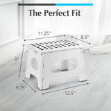 Handy Laundry Folding Lightweight Step Stool is Sturdy Enough to Support Adults and Safe Enough for Kids. Opens Easy with One Flip. Great for Kitchen, Bathroom or Bedroom. (White) Handy Laundry