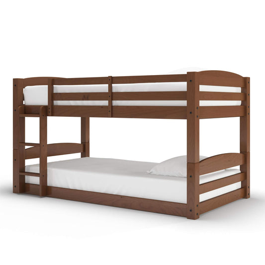 DHP Sierra Twin Bunk Bed - Mocha Finish, Solid Wood, Space-Saving Design - WoodArtSupply