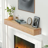 ROOMTEC Fireplace Mantel,48" Wood Floating Fireplace Shelves,Wall Mounted Wooden Display Shelving,Handcrafted Wood Brack,Natural Mantels Over Fireplace | 48" x 8" x 5"-Aged Oak ROOMTEC