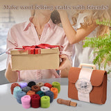 ZXIIXZ Needle Felting Kit, 24 Colors Felting Wool Kit with Felt Bag, Felting Needles, Pad, Felting Wool Bulk for DIY Needle Felting Beginner with Instructions ZXIIXZ
