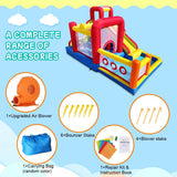 Hongcoral Bounce House, Inflatable Bounce Castle with Blower for Kids, Blow Up Jumping Bouncer with Slide, Climbing Wall, Obstacles, Trampoline, Ball Pit Pool for Indoor Outdoor Hongcoral