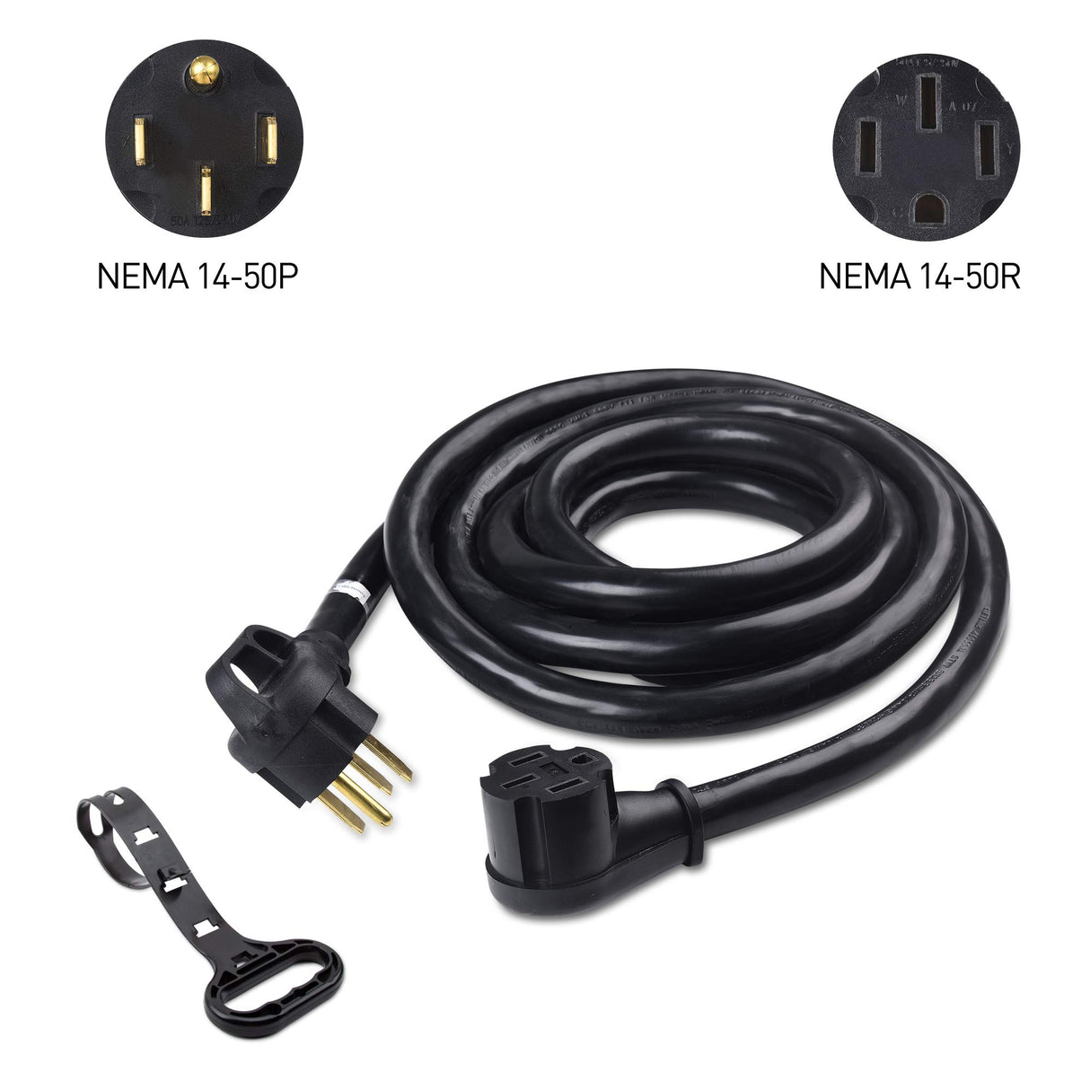 Cable Matters 4 Prong 50 AMP RV Extension Cord 15 ft with Easy-Grip Handles and Carry Strap, NEMA 14-50 Extension Cord, Compatible with Tesla Charging Cable - 15 Feet (NEMA 14-50P to 14-50R) Cable Matters
