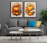 MjhRcll 4 Packs Paint by Numbers for Adults,Fall Paint by Numbers on Canvas,DIY Pumpkins Picture Paint by Number Kits Without Frame Acrylic Painting for Home Wall Decor 12X16 Inch MjhRcll
