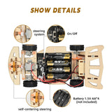 Self-Centering Steering Remote Control Car，STEM Projects for Kids Ages 8-12，Engineering kit, DIY rc car kit, STEM Kits for Kids Ages 8-12 ScienSta