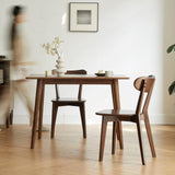 Hymus 100% Solid Oak Wood Dining Room Chairs - Practical Kitchen Chairs for Dining Room, Kitchen, Living Room (4, Walnut) Hymus