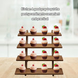 TOUNALKER 2 Packs Wood Display Stand, 4-Step Tiered Upgraded Wooden Retail Rustic Risers Display Shelf Organizer, Tabletop Vendor Display Shelves Rack for Collectibles Pop Figures Perfumes Desserts TOUNALKER