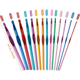 Crochet Hooks Set, Aluminum Handle Knitting Needles for Arthritic Hands, Crochet Needles for Yarn Craft, Nice Gift for Women hanmir