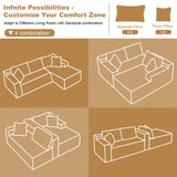 AUGOP 108" Sectional Couches for Living Room Modern Modular Sofa with L-Shape Couchs Upholstered Boneless Couch Deep Seat Sectional Couch with Chaise (Camel, Right Facing Chaise+2Seaters) AUGOP