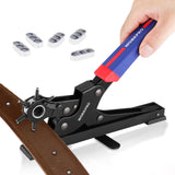 WORKPRO Desktop Leather Hole Punch Set, Rotary Belt Hole Puncher for Leather, 6 Punch Sizes, Heavy Duty Leather Hole Punch Tool for Leather Belts, Dog Collars, Watch Band, Saddles, Shoes, Home DIY WORKPRO