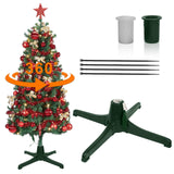360-Degree Rotating Christmas Tree Stand,Up to 7.5ft and 80 pounds Artificial Tree,with 3 Settings Trunk Diameter LAMPHOME