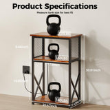 HavenlyYouth 10 Gallon Fish Tank Stand with Power Outlet , 3 Tier Aquarium Stand with Shelf, Turtle/Reptile Tank Stand for Home Office ,Adjustable Boards, 20.47''L×11.42''W×30.91''H, Retro Brown HavenlyYouth