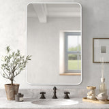 CULER White Bathroom Wall Mirror,20 x 30 Inch Rectangle Vanity Modern Tempered Glass Mirror for Bedroom,Living Room,Entryway CULER