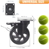 5 Inch Caster Wheels, Casters Set of 4, Heavy Duty Casters with Brake 2200 Lbs,Swivel Caster Wheels with Top Plate, Industrial Caster Wheels for Workbench, Cart, Furniture YAEMIKY