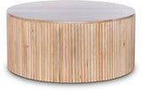 Meridian Furniture Oakhill Collection Modern | Contemporary Round White Oak Finish Coffee Table, 36" W x 36" D x 16" H, Brown Meridian Furniture