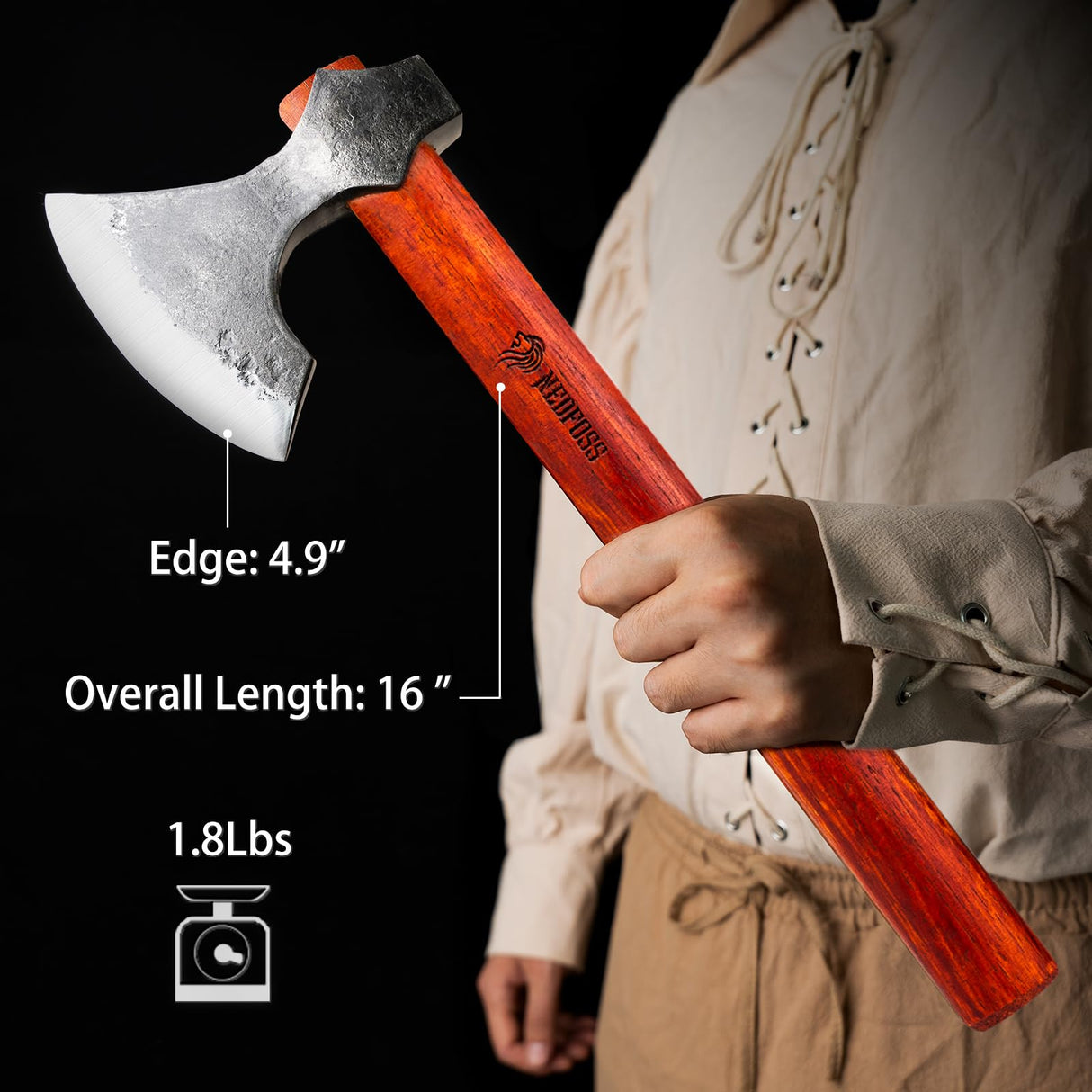 NEDFOSS 16" Champion Throwing Axe Set, Throwing Axes and Tomahawks with 1065 High Carbon Steel & Wooden Handle, Perfect for Axe Throwing Game, Recreation and Competition, Gift for Men NedFoss