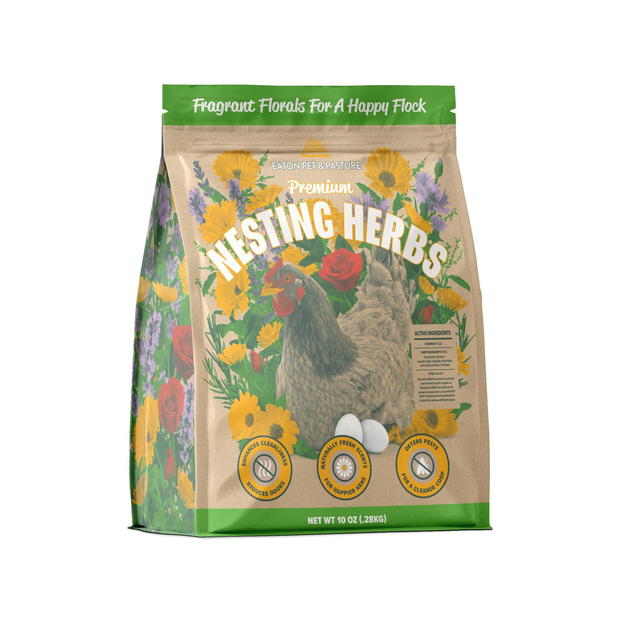 Eaton Pet & Pasture Premium Nesting Herbs, Aromatic Blend for Nesting Boxes & Chicken Coop, Natural Refresher & Pest Deterrent Eaton Pet and Pasture