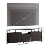 NinPeen 70.9" W Large TV Stand for 65/75/80 inchs TVs,14 Drawer Long Dresser with Charging Station and LED Lights,Entertainment Center with Storage for Living Room (Black, 70.9" W) NinPeen