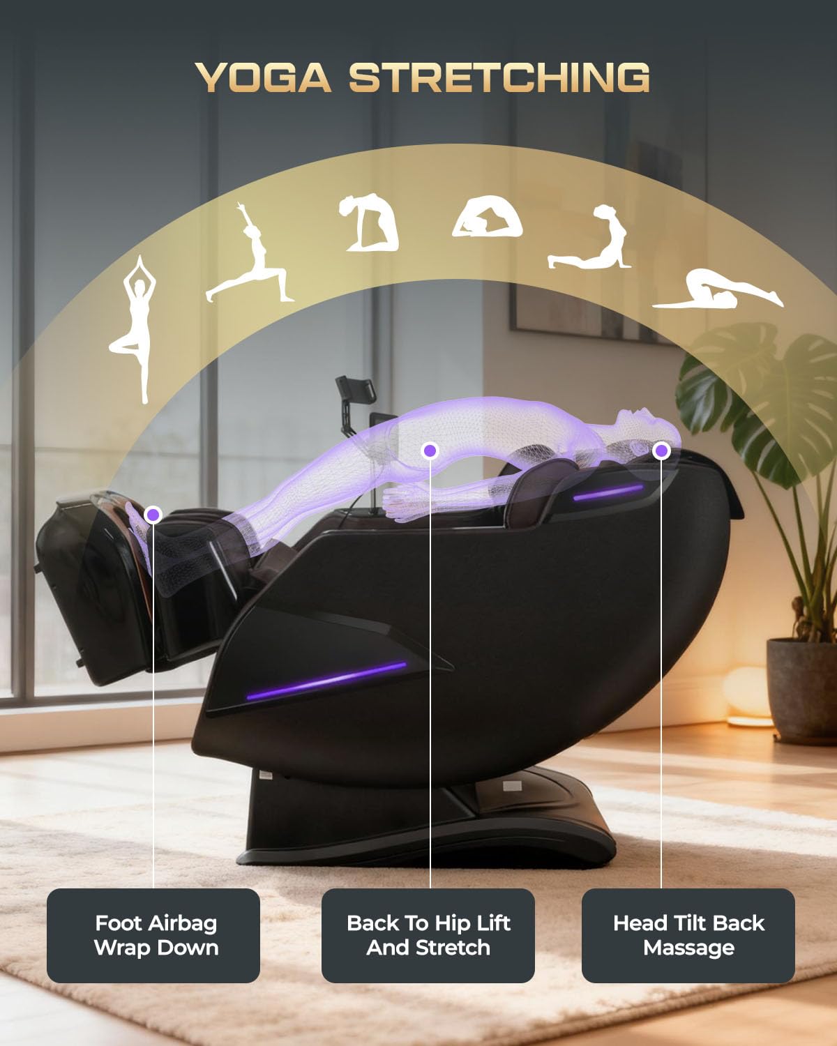 4D Massage Chairs Full Body,Zero Gravity SL-Track Shiatsu Massage Chair Recliner,Core Heating,20 Massage Techniques,Deep Yoga Stretch,Foot Rollers, Ai Voice,Touch Screen,Wireless Charging armali