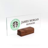 Personalized nameplate Desk Decor Office Unique Gift Custom Logo tech Desk Custom Wood Name Plate for him and her Occasion Gift (8"x3") DeskPlate