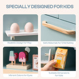 ROBUD Fridge Refrigerator with Ice Dispenser, Wooden Play Fridge Freezer Set for Kids, Toddler Kitchen Playset with Full Accessories Pretend Play Set, Gift for Boys & Girls, Age 3+ ROBUD